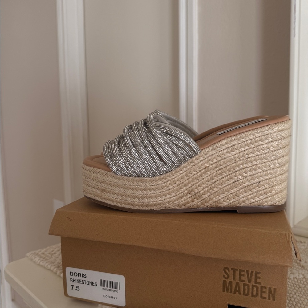 Steve Madden Rhinestone Wedge Sandals - Picture 5 of 7